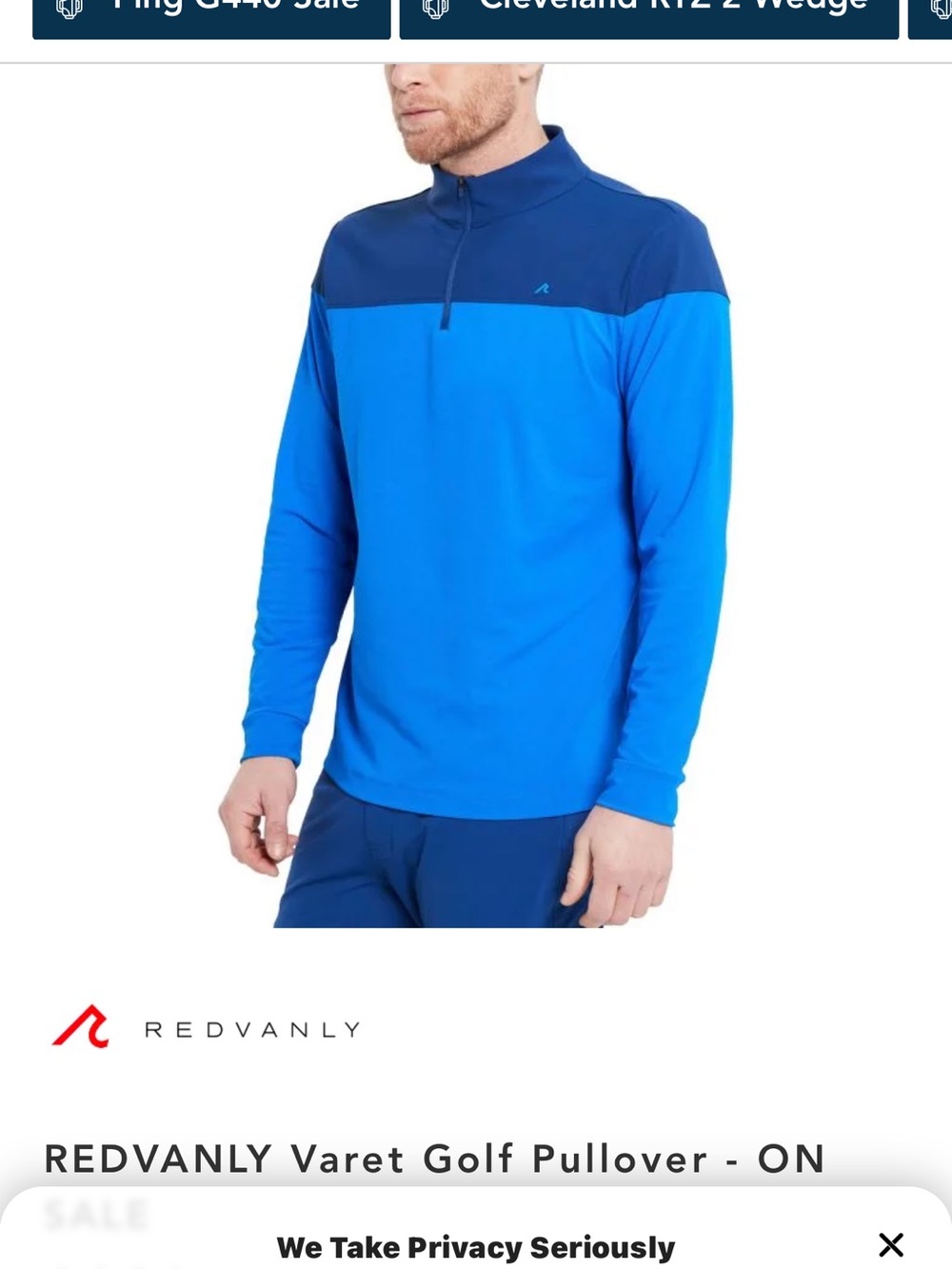Redvanly Men’s Two-Tone quarter zipper Pullover